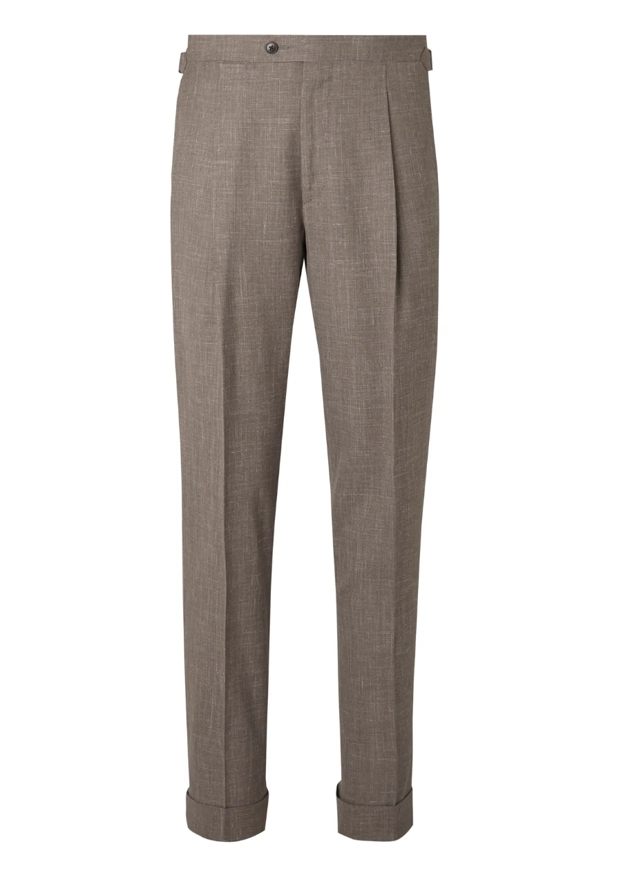Wool, Silk, and Linen-Blend Suit Trousers
