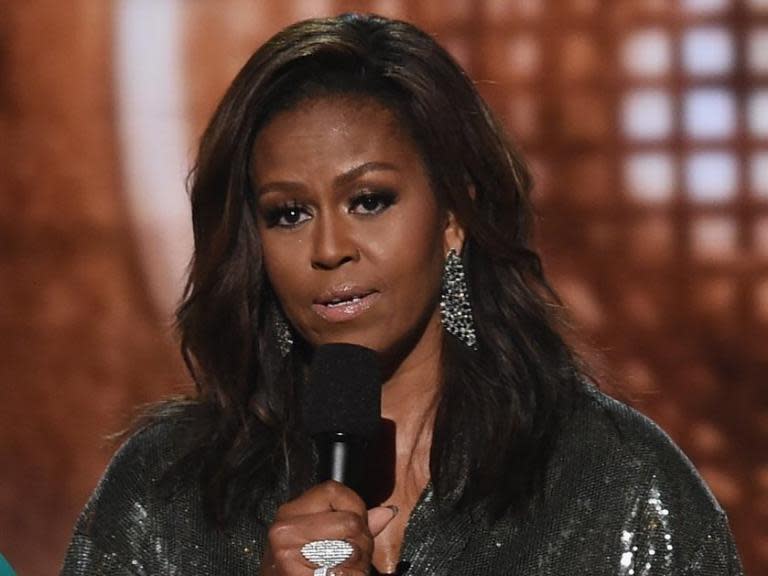 Michelle Obama shares text messages her mother sent during the Grammys