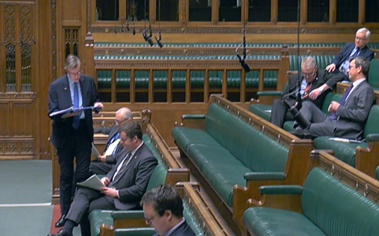 Conservative MP Andrew Selous responds to a question from Nick Fletcher (PA)