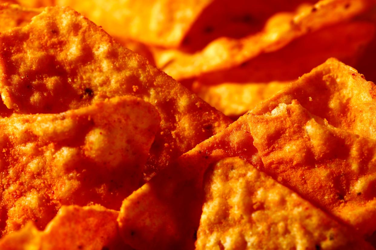 This Sept. 26 photo shows Nacho Cheese flavored Doritos in Philadelphia.