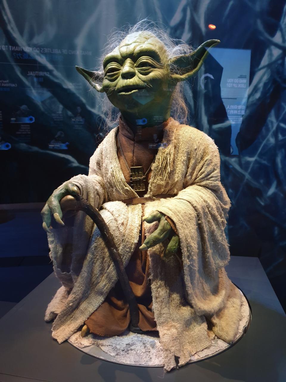 Prop of Yoda made for Star Wars: The Phantom Menace at  the Star Wars Identities exhibition in Singapore at the Artscience Museum. (Photo: Teng Yong Ping)