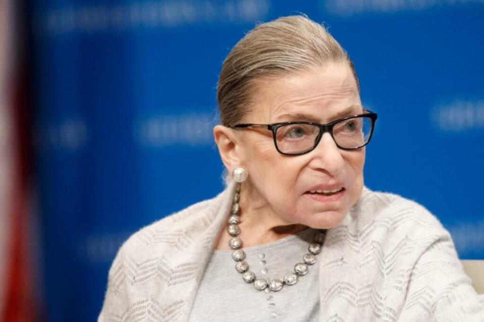 Supreme Court Justice Ruth Bader Ginsburg delivers remarks at the Georgetown Law Center on September 12, 2019, in Washington, DC. (Photo by Tom Brenner/Getty Images)