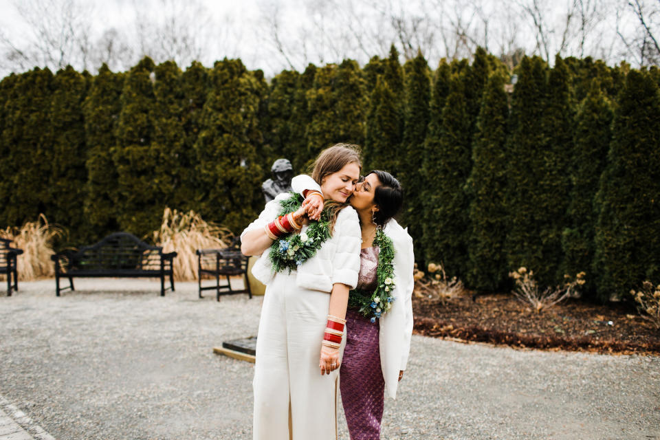 Image: The wedding of Pallavi Juneja and Whitney Rose Terry (Jennifer Brister / Story & Gold Weddings)