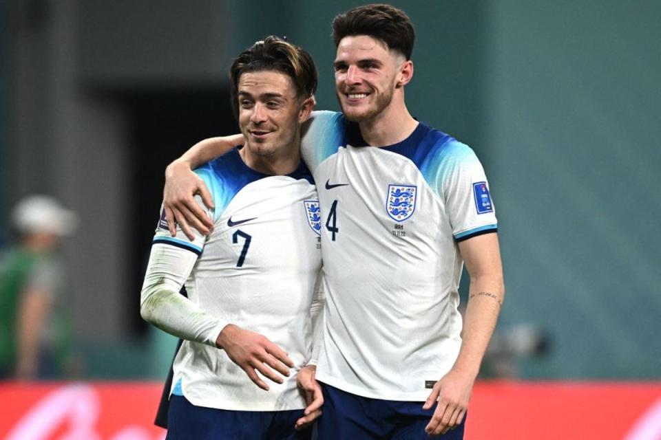 Jack Grealish (left) and Declan Rice represented Ireland in different capacities before playing for England (AFP via Getty Images)