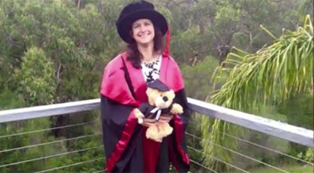 Kerry Arrow, 36, completed her PHD in clinical psychology last year. Picture: Supplied