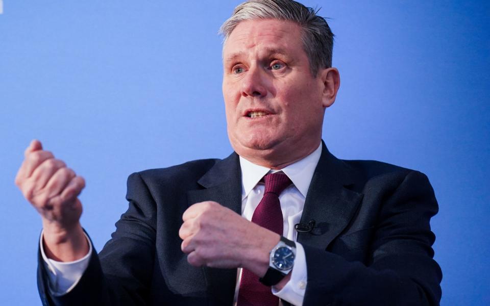 Sir Keir Starmer, the Labour leader, addresses a Civil Society Summit in central London this morning