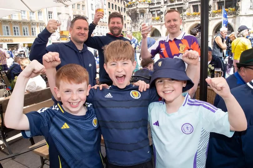 Youngsters Samuel Anderson, Rory Mowat and Cameron Rose pictured with their dads