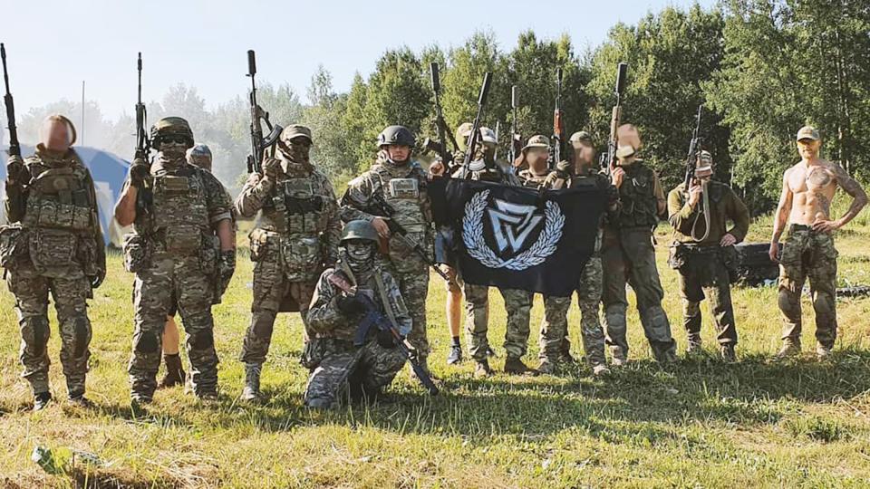 Members of the Russian extremist Rusich Reconnaissance and Sabotage Group
