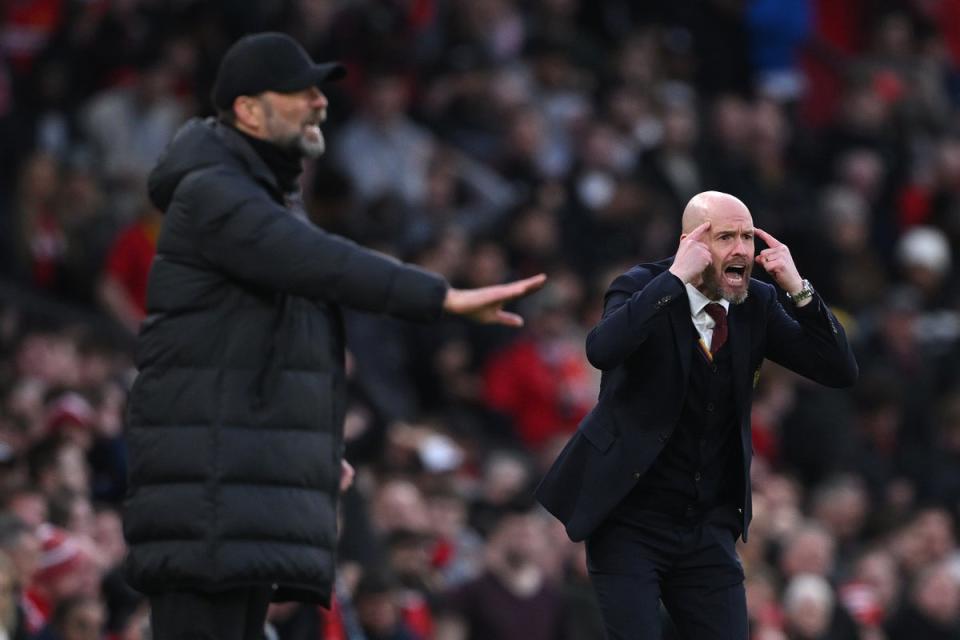 Jurgen Klopp’s Liverpool success starkly contrasts with Erik ten Hag’s Man United woes  (Getty Images)