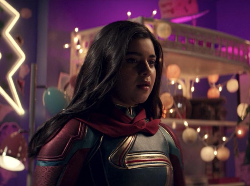 Iman Vellani as Kamala Khan/Ms. Marvel in the "Ms. Marvel" season finale.