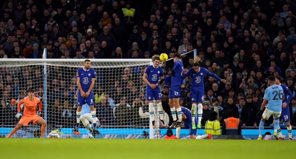 Mahrez curled home a sumptuous first-half free-kick (PA)