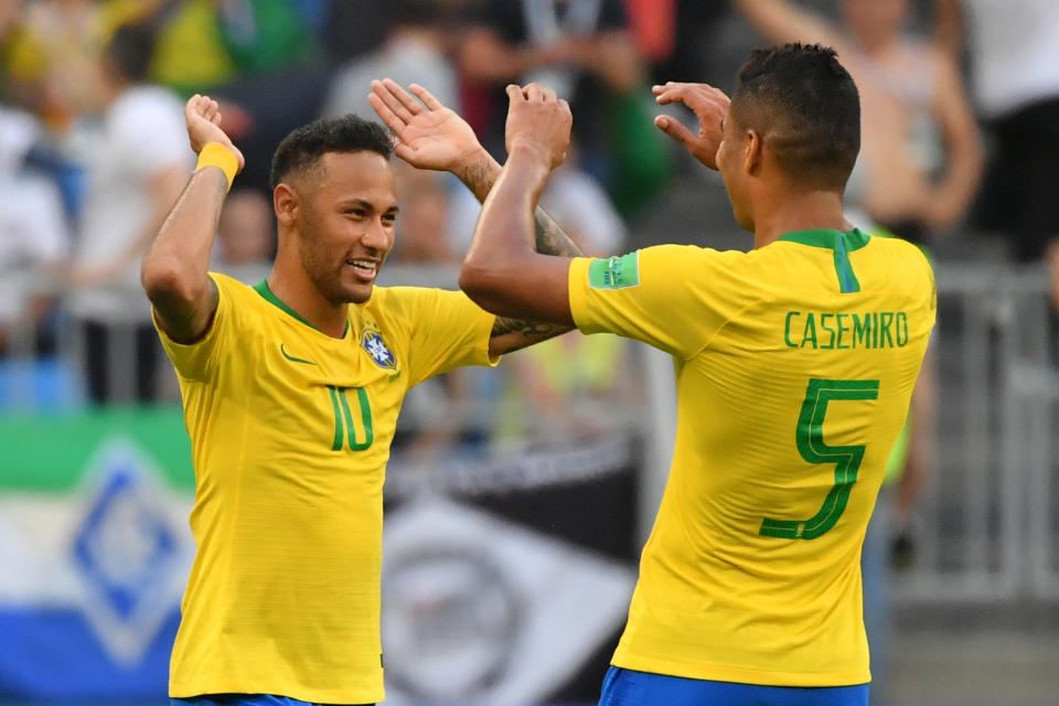 Casemiro has been excellent for Brazil at the 2018 World Cup, but he’s suspended for the quarterfinals. (Getty)