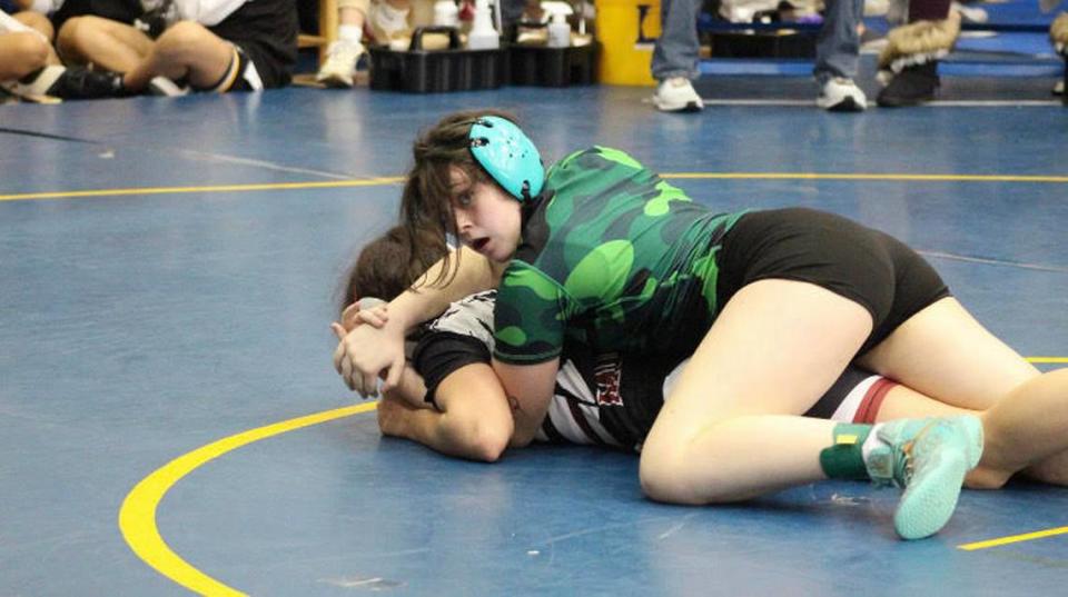 Seventh grader MaKayla Hinchey is the first female wrestling State Champion from H.E. McCracken middle school.