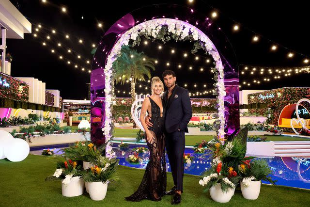 <p>Sara Mally/PEACOCK</p> Carmen Kocourek and Kenzo Nudo on Love Island USA season 5