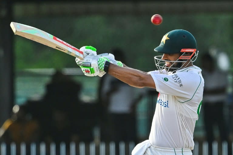 Pakistan's Shan Masood hit an unbeaten 156 in an Australia warm-up (Ishara S. KODIKARA)