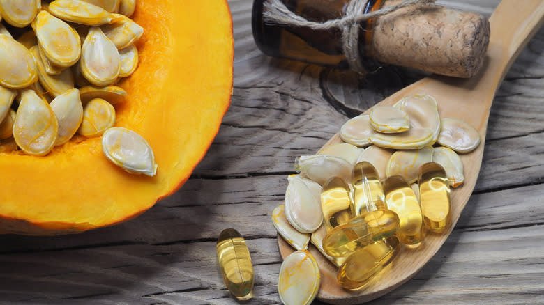 Pumpkin seeds and oil capsules