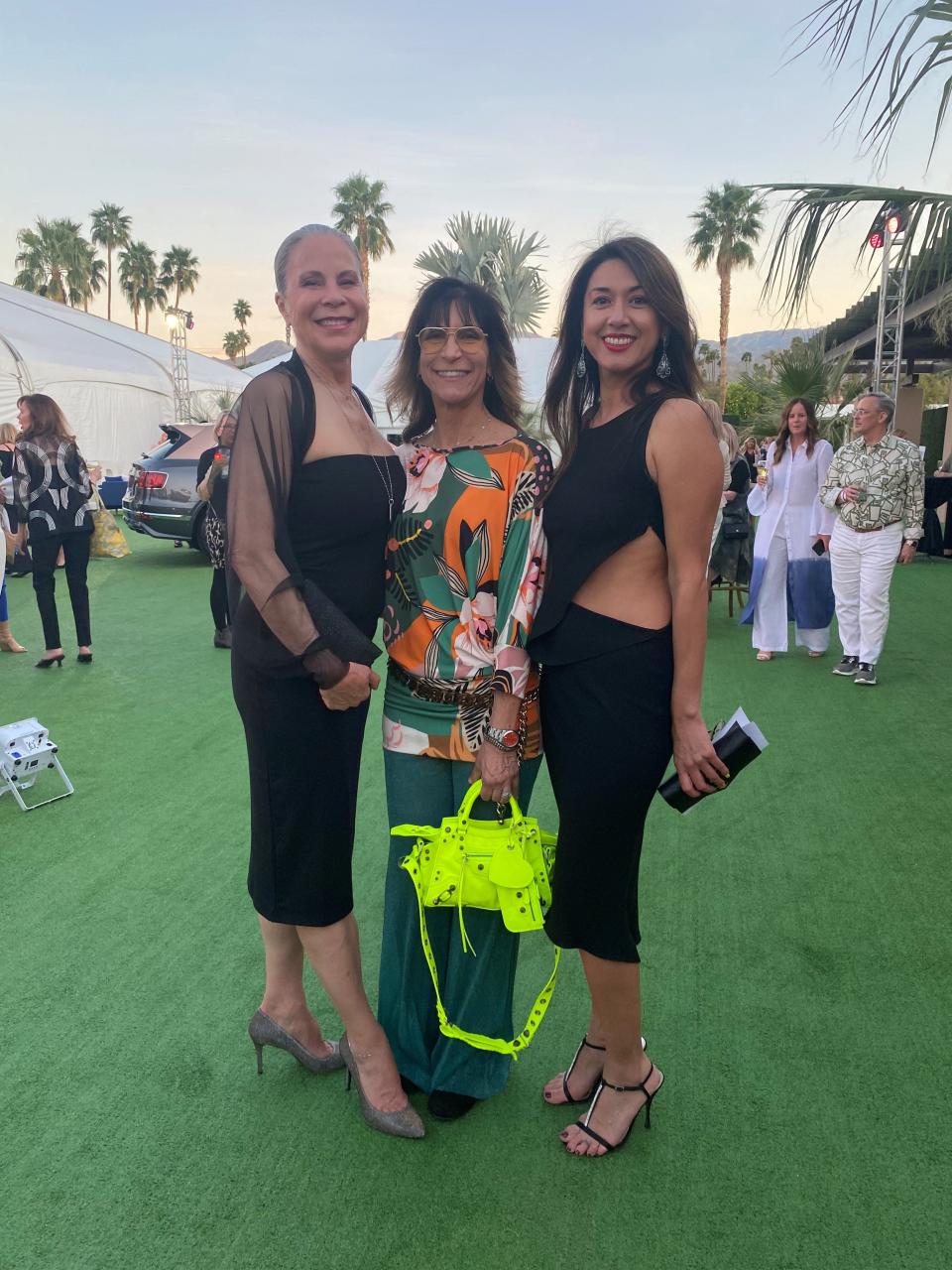 Palm Desert Mayor Jan Harnik joins Elyssa Goldberg Weintraub and Carmina Zavala at &quot;Little Black Dress&quot; on March 21, 2022.