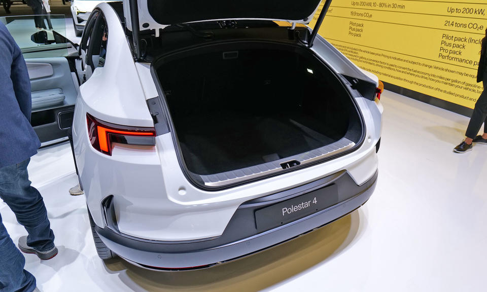 <p>A hands-on photo of the upcoming Polestar 4 from the 2024 New York International Auto Show.</p>
