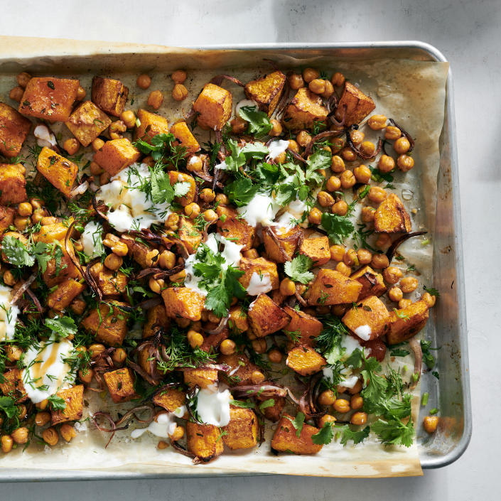 Roasted Squash and Chickpeas with Hot Honey
NYTCREDIT: David Malosh for The New York Times. Food Stylist: Simon Andrews. (David Malosh for The New York Times)