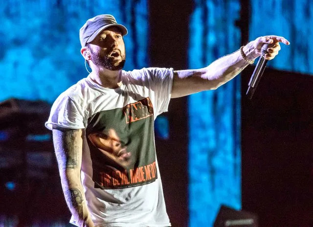 Eminem performing in June 2018