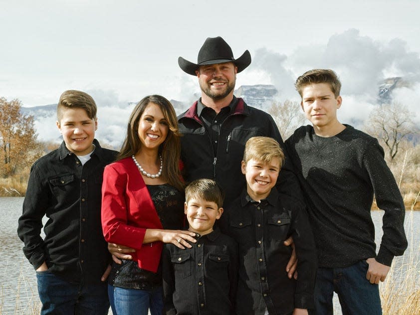 Lauren Boebert with her husband Jayson and four sons.