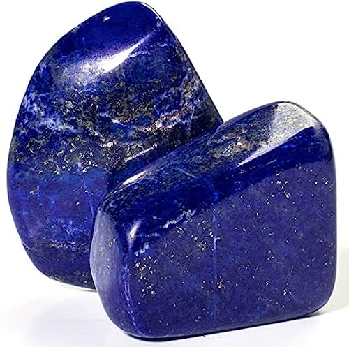 KALIFANO Tumbled Lapis Lazuli Bundle - AAA+ Jewelry Grade Reiki Crystal Used for Calming Anxiety - Piedras Caidas for Wicca/Healing - Information Card Included (Family Owned)