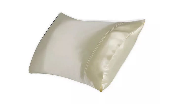 Alamode Home Mulberry Silk Pillowcase. Image via Bed, Bath and Beyond