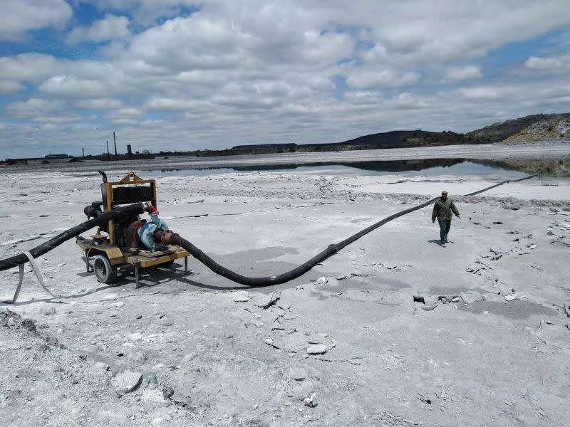 An undated photo shows pumping operation at Phalaborwa, South Africa, where Rainbow Rare Earths will process tailings waste left from phosphate mining to extract rare earths