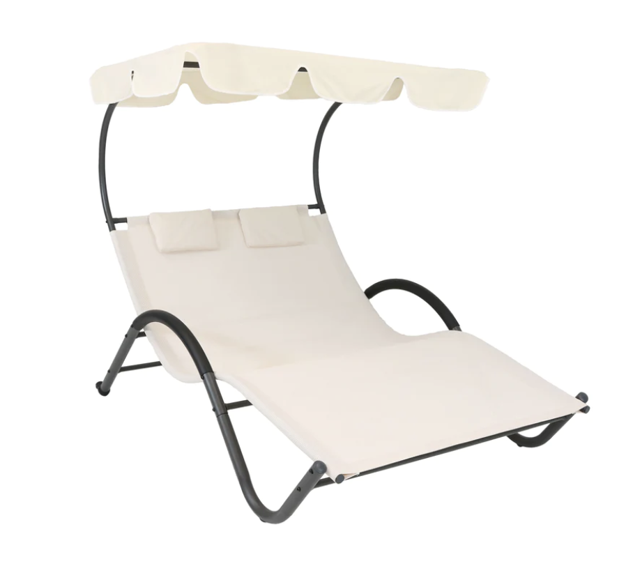10) Double Chaise Lounge with Canopy