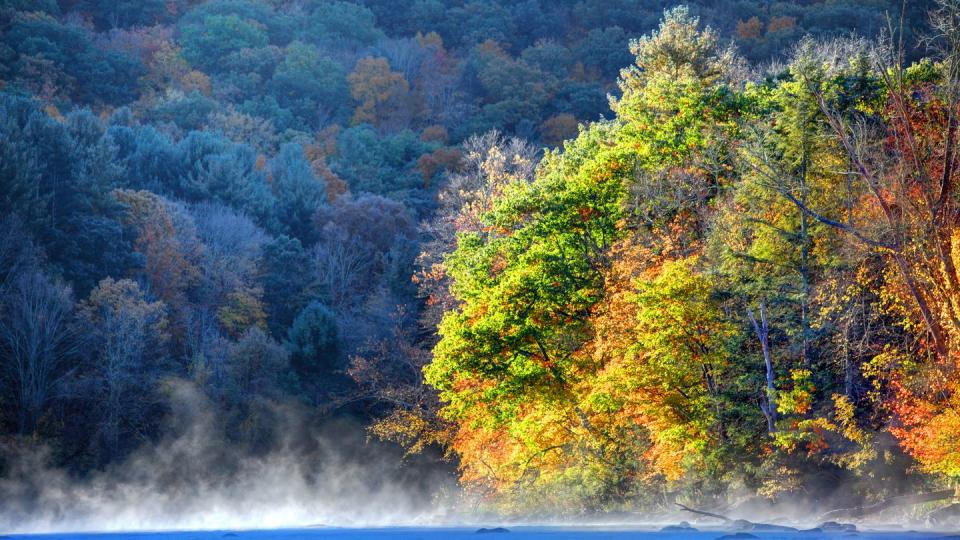 autumn on the housatonic river in the litchfield hills of connecticut