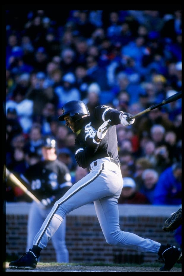 Michael Jordan swings at bat for the Chicago White Sox on <a href="https://parade.com/1360954/jessicasager/april-holidays-observances/" rel="nofollow noopener" target="_blank" data-ylk="slk:April;elm:context_link;itc:0;sec:content-canvas" class="link ">April</a> 7, 1994.<p>Jonathan Daniel/Getty Images Sport</p>