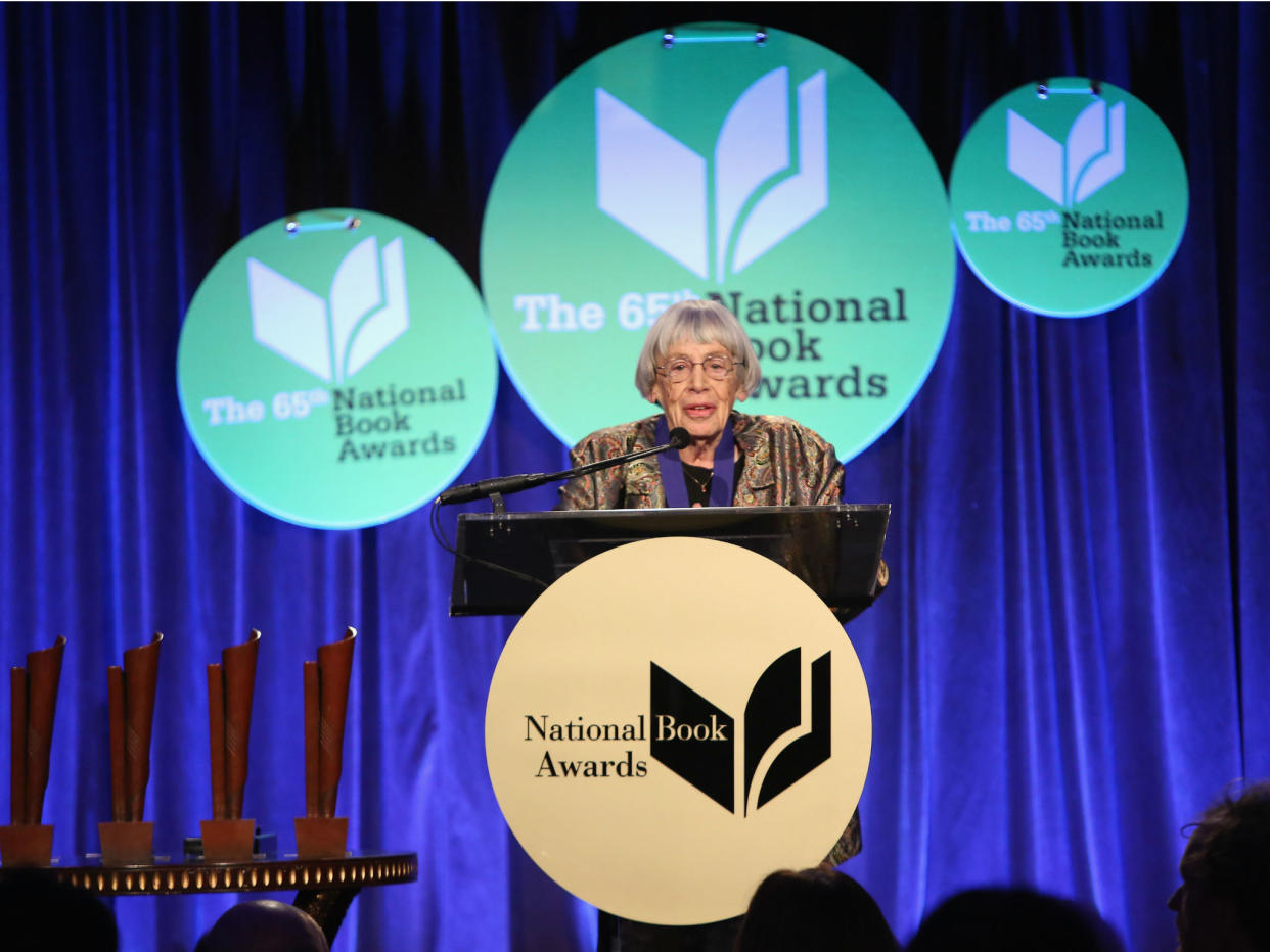 Ursula K Le Guin at the 2014 National Book Awards: Photo by Robin Marchant/Getty Images