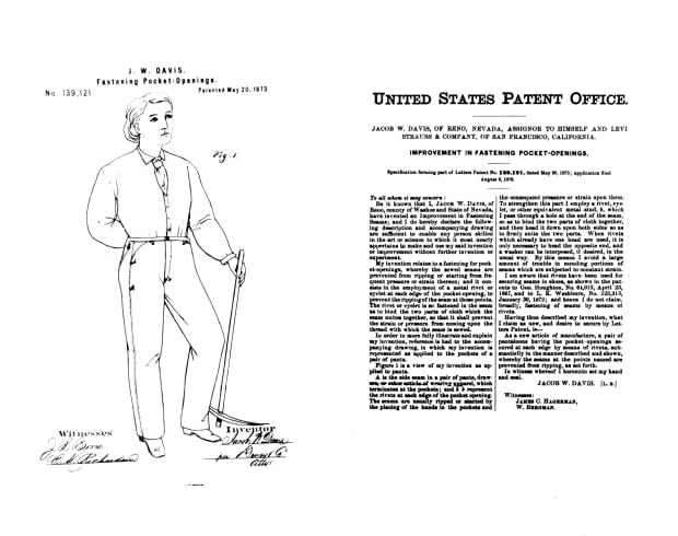 <em>The patent for riveted jeans, which would become the Levi's 501.</em><p>Photo: Levi Strauss & Co. Archives/Courtesy of Levi's</p>