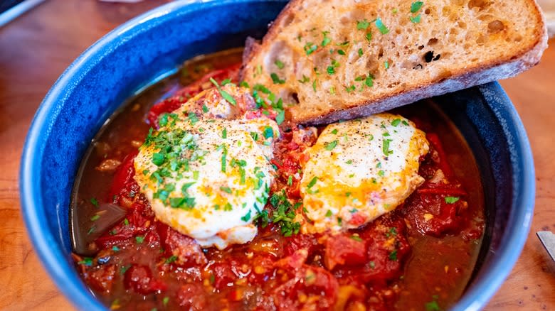 shakshuka blue bowl