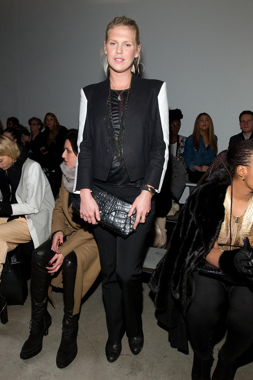 Alexandra Richards attends the Fall 2013 Helmut Lang Runway Show on Friday, Feb., 8, 2013 during Fashion Week in New York. (Photo by Dario Cantatore/Invision/AP)
