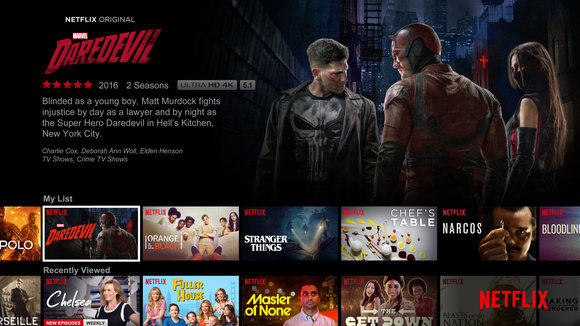 A screenshot showing a group of Netflix originals.