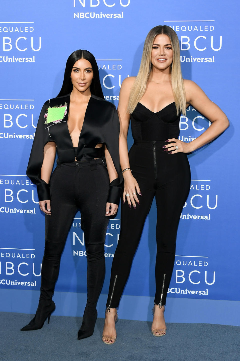 NEW YORK, NY - MAY 15:  Kim Kardashian West (L) and Khloe Kardashian attend the 2017 NBCUniversal Upfront at Radio City Music Hall on May 15, 2017 in New York City.  (Photo by Dia Dipasupil/Getty Images)