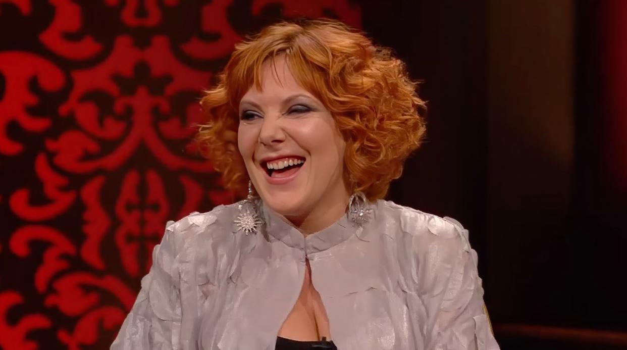 an image of sophie willan laughing on taskmaster