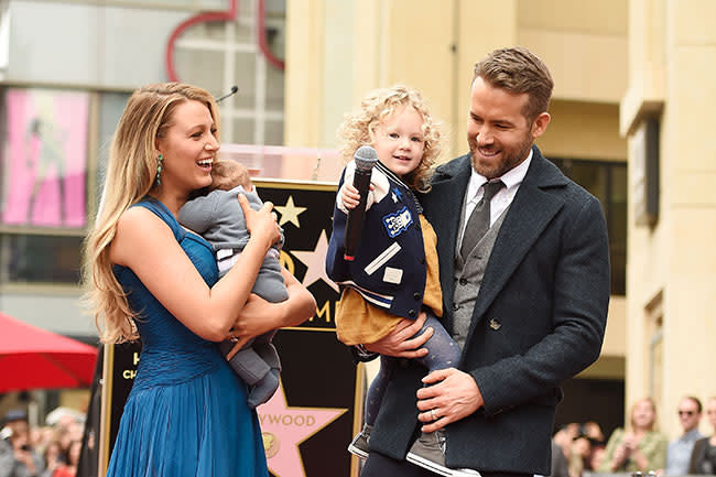 Ryan Reynolds and Blake Lively with their daughters James and Inez