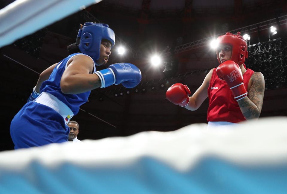 Tammara Thibeault gegen Jessica Caicedo Sinisterra bei den Pan American Games 2019 (Bild: REUTERS/Ivan Alvarado)