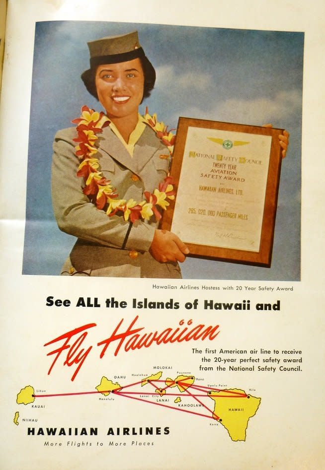 In 1950, the National Safety Council presented Hawaiian Airlines with a 20-year award, the first airline in history to win this award.