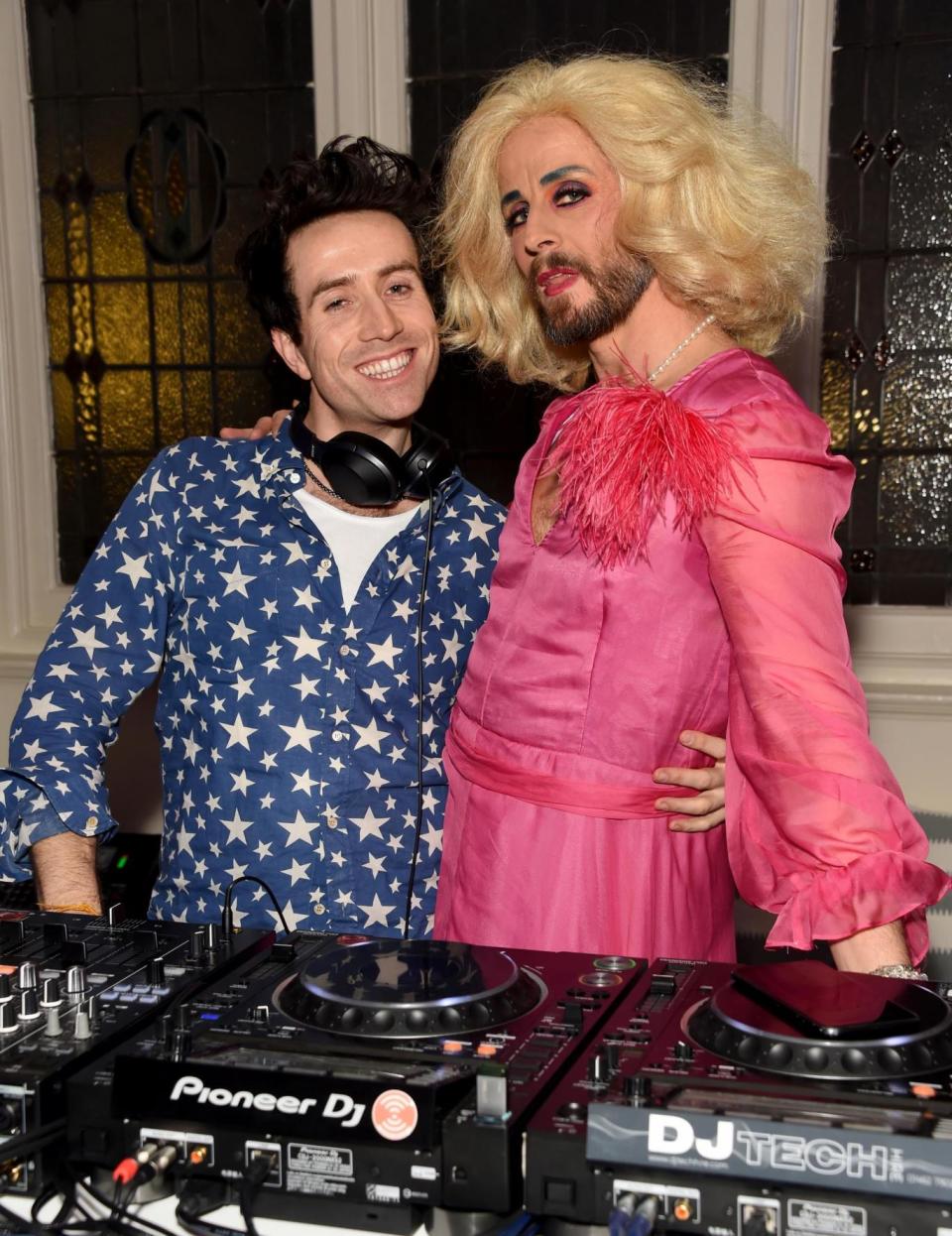 On the decks: Nick Grimshaw and Jonny Woo (Photo: Dave Benett/Getty Images)