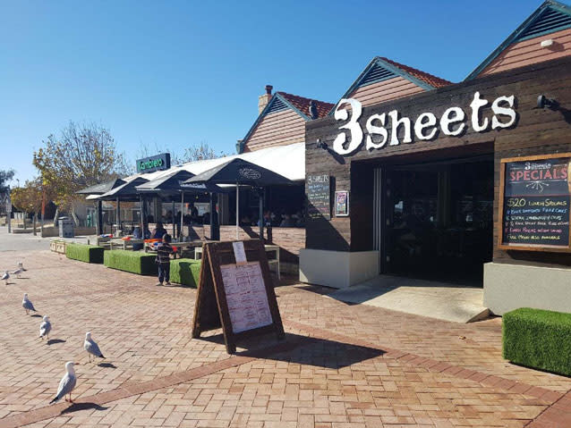 Perth restaurant 3Sheets has come up with an innovative way to get rid of seagulls. Source: Supplied/ Toby Evans
