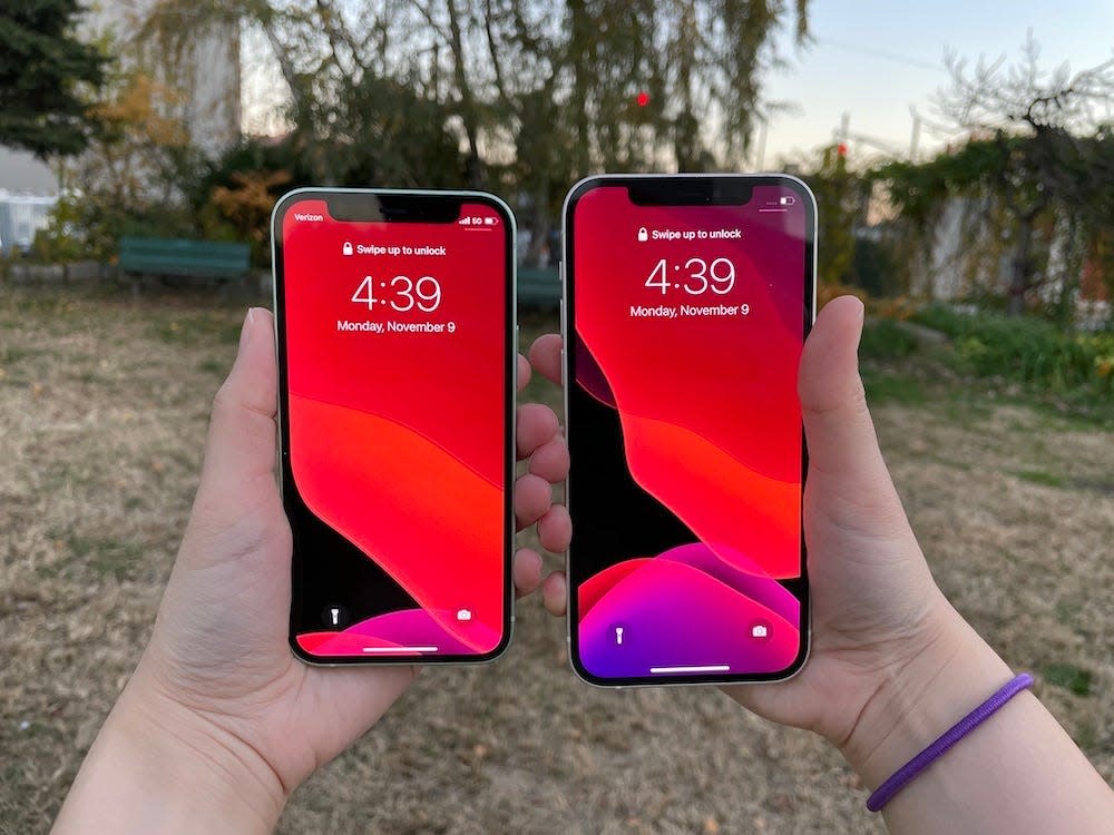 iPhone 12 Mini and iPhone 12 screen