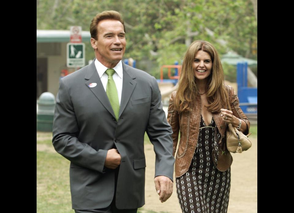 After 25 years of marriage, Maria Shriver <a href="http://www.huffingtonpost.com/2011/07/01/maria-shriver-arnold-schwarzenegger-divorce_n_889034.html" target="_hplink">filed to divorce Arnold Schwarzenegger in July 2011</a>. The filing came nearly two months after reports emerged that Schwarzenegger had <a href="http://www.huffingtonpost.com/2011/05/17/arnold-schwarzenegger-fathered_n_862867.html" target="_hplink">fathered a child</a> with former household staffer, <a href="http://www.huffingtonpost.com/2011/07/01/maria-shriver-arnold-schwarzenegger-divorce_n_889034.html" target="_hplink">Mildred Baena, 14 years prior</a>.     The couple, who were married in <a href="http://www.history.com/this-day-in-history/maria-shriver-marries-arnold-schwarzenegger" target="_hplink">April 1986</a> and have <a href="http://www.huffingtonpost.com/2011/05/17/arnold-schwarzenegger-lov_n_863289.html" target="_hplink">four children</a> together, are seemingly on good terms.  In a March 2012 interview with "Extra's" Mario Lopez, <a href="http://www.huffingtonpost.com/2012/03/05/arnold-schwarzenegger-divorce_n_1322584.html" target="_hplink">Schwarzenegger called Shriver a "terrific mother,"</a> adding, "We work together even though we're going through a divorce... we make sure that the kids grow up to be really good human beings."