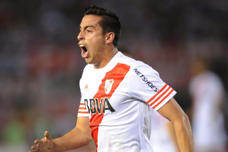 Ramiro Funes Mori celebra a lo grande un gol de River