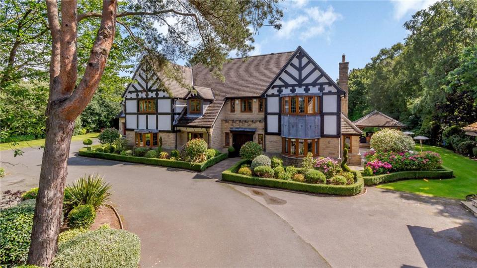 <p>This country manor house has private landscaped gardens, a wonderful leisure suite, five bedrooms, four bathrooms, a heated mosaic pool and sensational views. </p><p><a href="https://www.zoopla.co.uk/for-sale/details/52589667" rel="nofollow noopener" target="_blank" data-ylk="slk:This property is currently on the market via Fine & Country for £3,950,000.;elm:context_link;itc:0;sec:content-canvas" class="link ">This property is currently on the market via Fine & Country for £3,950,000.</a> </p>