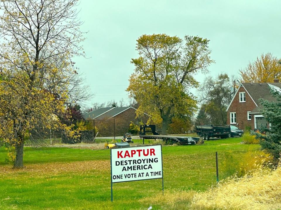 An anti-Kaptur yard sign near Bono, OH on October 26, 2022.