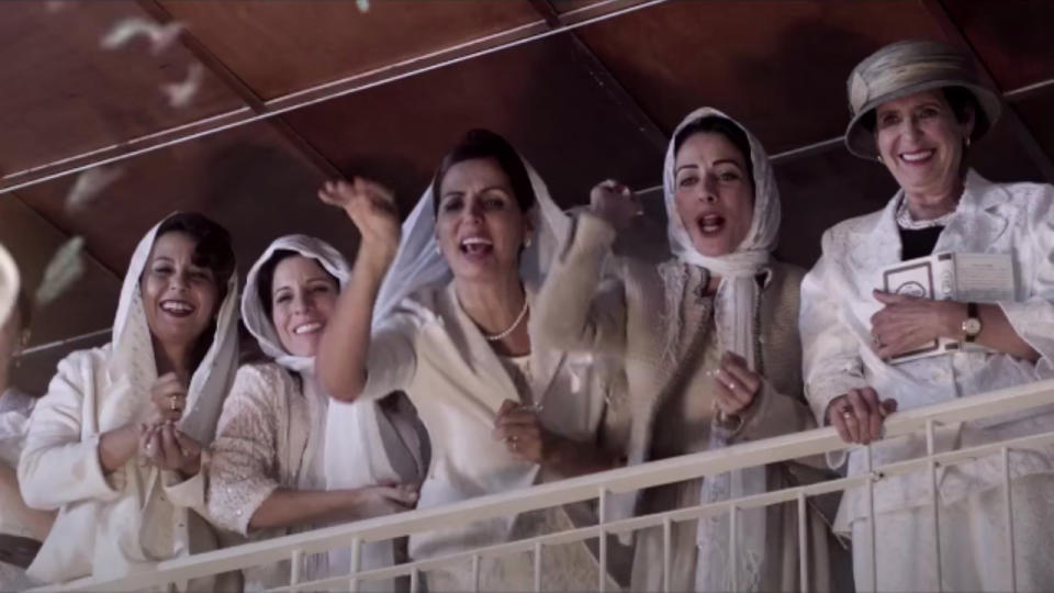 The women of the congregation up on the temple balcony in The Women's Balcony