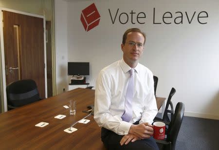 Head of Vote Leave, Matthew Elliott, poses for a photograph at the Vote Leave campaign headquarters in London, Britain May 19, 2016. REUTERS/Peter Nicholls